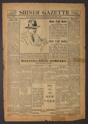 Primary view of object titled 'Shiner Gazette (Shiner, Tex.), Vol. 34, No. 43, Ed. 1 Thursday, September 1, 1927'.