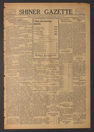 Primary view of object titled 'Shiner Gazette (Shiner, Tex.), Vol. 42, No. 33, Ed. 1 Thursday, August 8, 1935'.