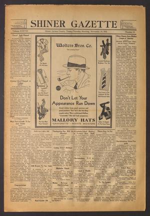 Primary view of object titled 'Shiner Gazette (Shiner, Tex.), Vol. 38, No. 51, Ed. 1 Thursday, November 19, 1931'.