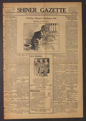 Primary view of object titled 'Shiner Gazette (Shiner, Tex.), Vol. 42, No. 28, Ed. 1 Thursday, July 4, 1935'.