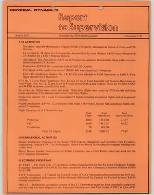 Primary view of object titled 'Convair Report to Supervision, Number 1032, November 8, 1978'.