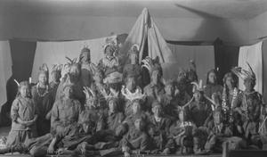 Primary view of object titled '[Group of Children Dressed as Native Americans]'.