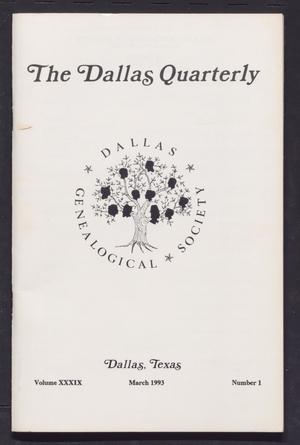 Primary view of object titled 'The Dallas Quarterly, Volume 39, Number 1, March 1993'.