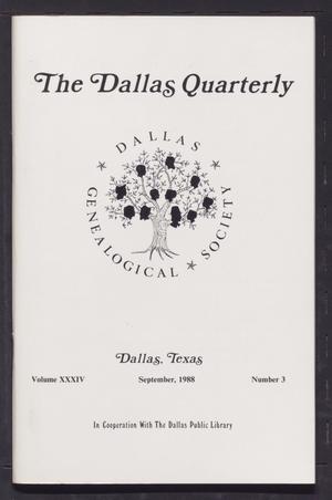Primary view of object titled 'The Dallas Quarterly, Volume 34, Number 3, September 1988'.