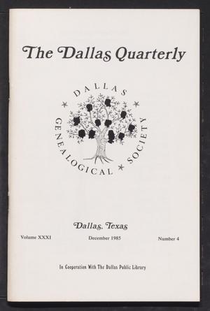 Primary view of object titled 'The Dallas Quarterly, Volume 31, Number 4, December 1985'.