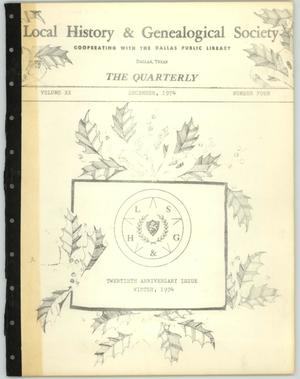 Primary view of object titled 'The Quarterly, Volume 20, Number 4, December 1974'.