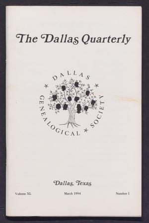 Primary view of object titled 'The Dallas Quarterly, Volume 40, Number 1, March 1994'.