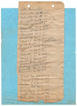 Primary view of object titled '[Handwritten Railroad Firemen Seniority List]'.