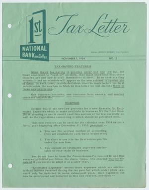 Primary view of object titled 'Tax Letter, Number 3, November 1954'.
