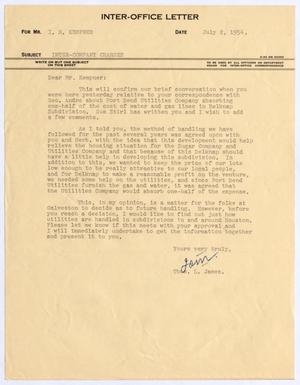 Primary view of object titled '[Letter from Thomas Leroy James to Isaac Herbert Kempner, July 2, 1954]'.