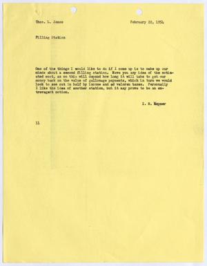 Primary view of object titled '[Letter from I. H. Kempner to Thomas L. James, February 22, 1954]'.