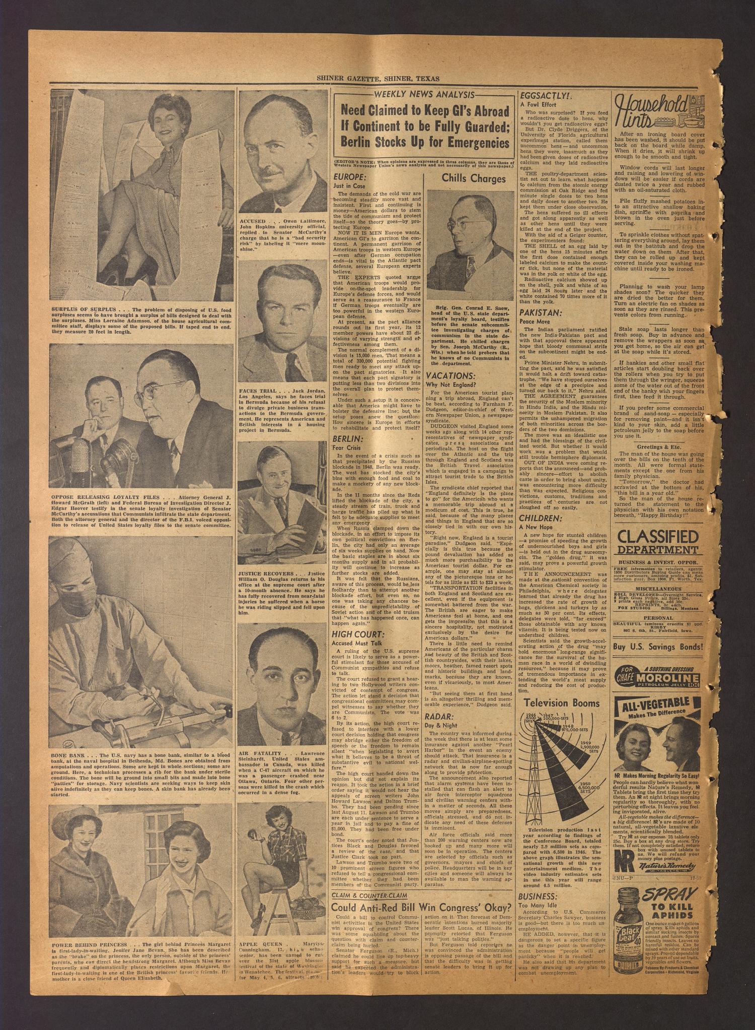 The Shiner Gazette (Shiner, Tex.), Vol. 58, No. 17, Ed. 1 Thursday, April 27, 1950
                                                
                                                    [Sequence #]: 2 of 14
                                                