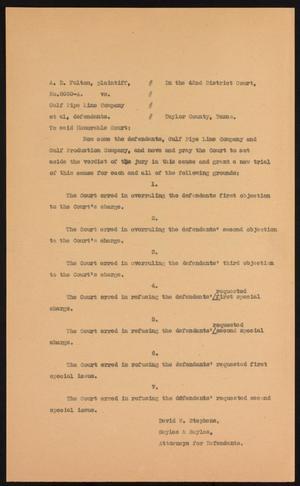 Primary view of object titled '[Cause No. 6080-A: Motion Requesting New Trial]'.