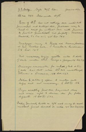 Primary view of object titled '[Notes, June 24, 1932]'.