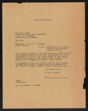 Primary view of object titled '[Letter from Sayles & Sayles to R. F. Rood, March 23, 1940]'.