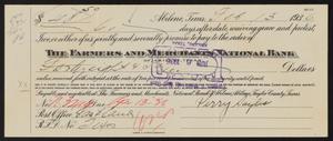 Primary view of object titled '[Promissory Note From Perry Sayles to Farmers and Merchants National Bank, February 13, 1936]'.