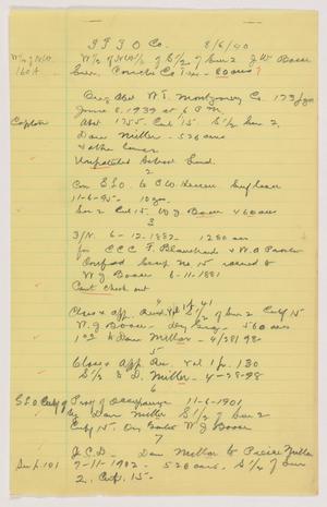 Primary view of object titled '[Notes Discussing Land in Concho County, Texas]'.