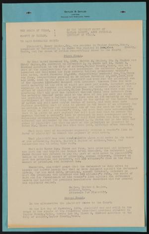 Primary view of object titled 'Case No. 10,190-A: Plaintiff's Original Petition'.