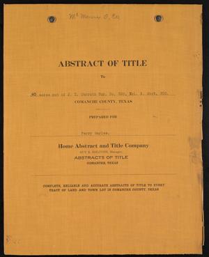 Primary view of object titled '[Abstract for 40 Acres Out of J. T. Carruth Survey in Comanche County, Texas]'.