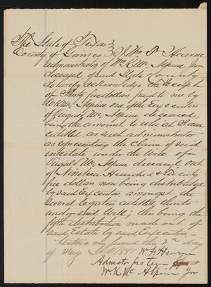Primary view of object titled '[W. F. Hearne's Acknowledgement of Received Payment]'.