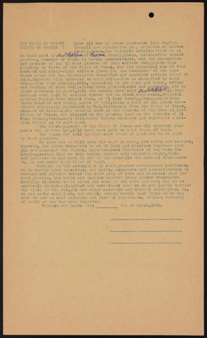 Primary view of object titled '[Deed Form W. C. Cargill and J. A. Martin, Jr. to M. McAlpine]'.
