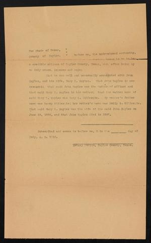 Primary view of object titled '[Statements from Henry Sayles on the Sayles Family #2]'.