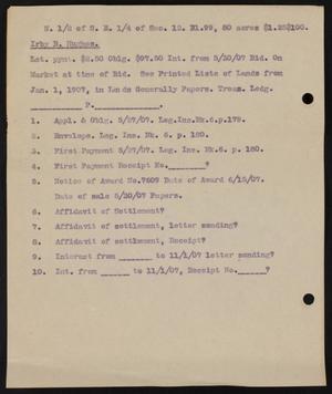 Primary view of object titled '[Notes on Irby B. Hughes' Real Estate #1]'.