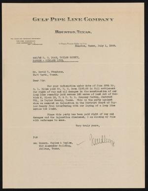 Primary view of object titled '[Letter to David W. Stephens, July 1,1929]'.