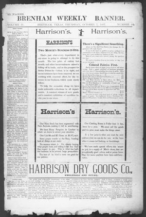Primary view of object titled 'Brenham Weekly Banner. (Brenham, Tex.), Vol. 31, No. 44, Ed. 1, Thursday, October 7, 1897'.