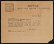 Letter: [Copy of Telegram from Jack Sayles to C. F. Rayburn, November 25,1939]