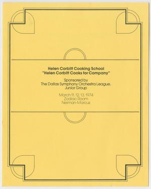 Primary view of object titled 'Helen Corbitt Cooks for Company: March 11, 1974'.