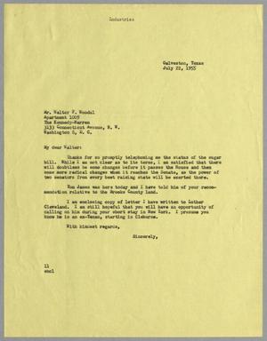 Primary view of object titled '[Letter from I. H. Kempner to Walter F. Woodul, July 22, 1955]'.