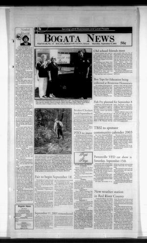Primary view of object titled 'Bogata News (Bogata, Tex.), Vol. 92, No. 14, Ed. 1 Thursday, September 5, 2002'.