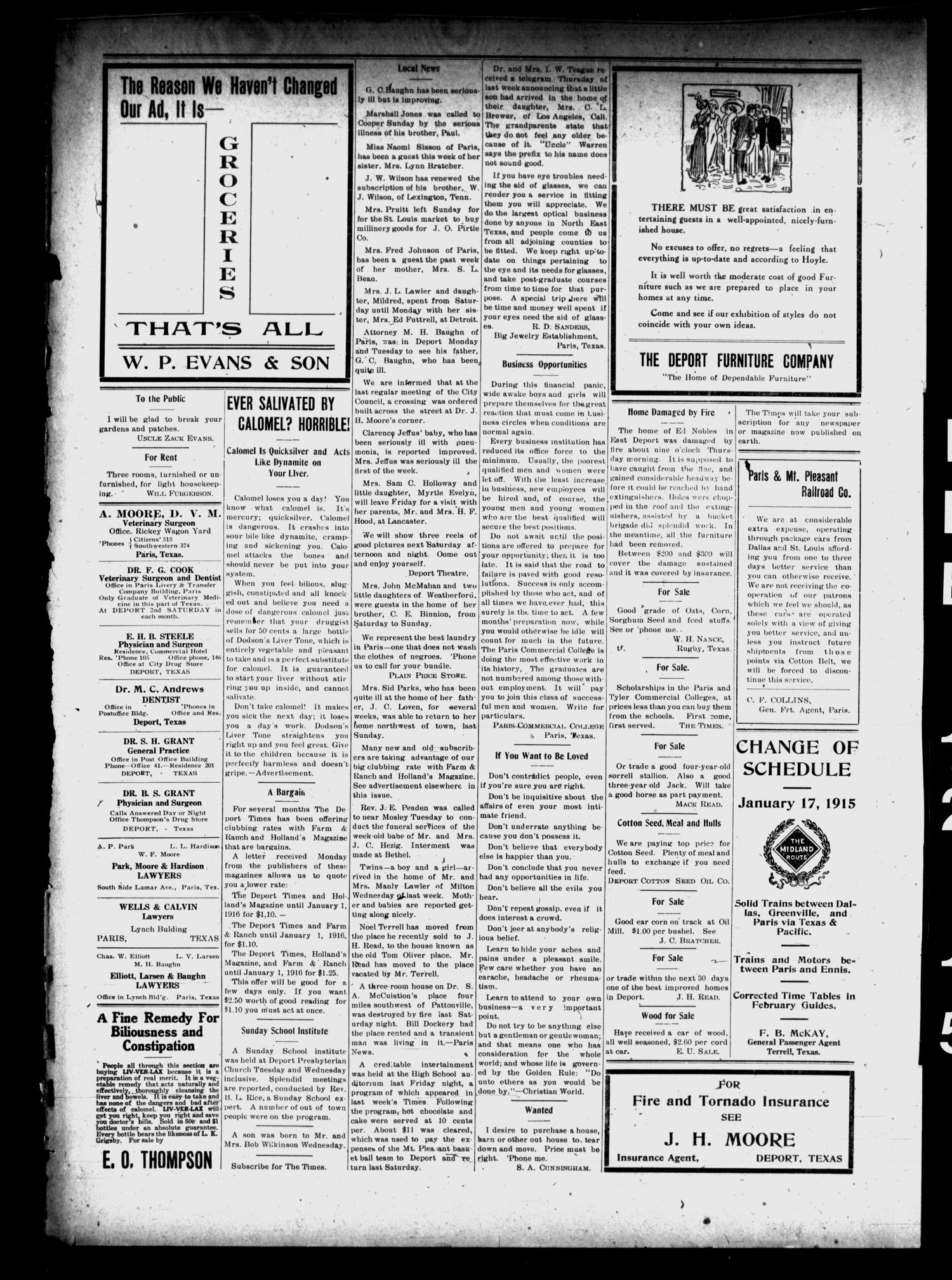 The Deport Times (Deport, Tex.), Vol. 7, No. 2, Ed. 1 Friday, February 12, 1915
                                                
                                                    [Sequence #]: 3 of 4
                                                