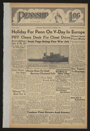 Primary view of object titled 'Pennship Log (Beaumont, Tex.), Vol. 2, No. 21, Ed. 1 Sunday, October 1, 1944'.