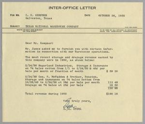 Primary view of object titled '[Letter from G. A. Stirl to I. H. Kempner, October 26, 1955]'.