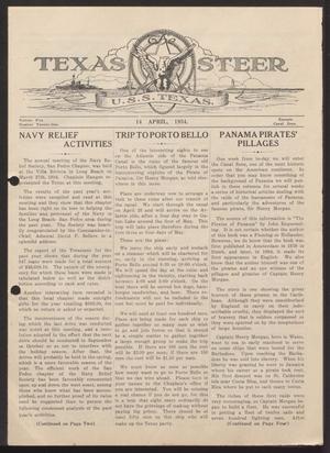 Primary view of object titled 'The Texas Steer (U. S. S. Texas), Vol.  5, No. 21, Ed. 1 Saturday, April 14, 1934'.