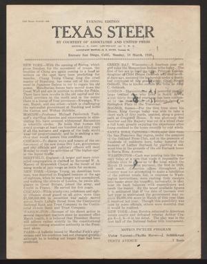 Primary view of object titled 'Texas Steer (U. S. S. Texas), Ed. 1 Monday, March 18, 1929'.