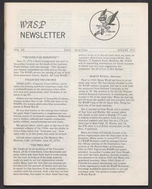 Primary view of object titled 'WASP Newsletter, Volume 12, August, 1976'.