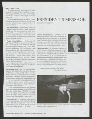 Primary view of object titled 'International Women Pilots/ 99 News, January/February, 2001'.