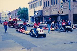 Primary view of object titled '[Lawnmowers at Western Heritage Parade]'.