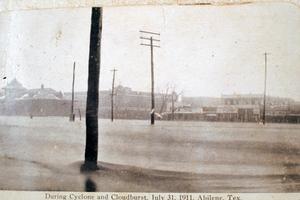 Primary view of object titled '[During Cyclone and Cloudburst, July 31, 1911 - Abilene, Texas]'.