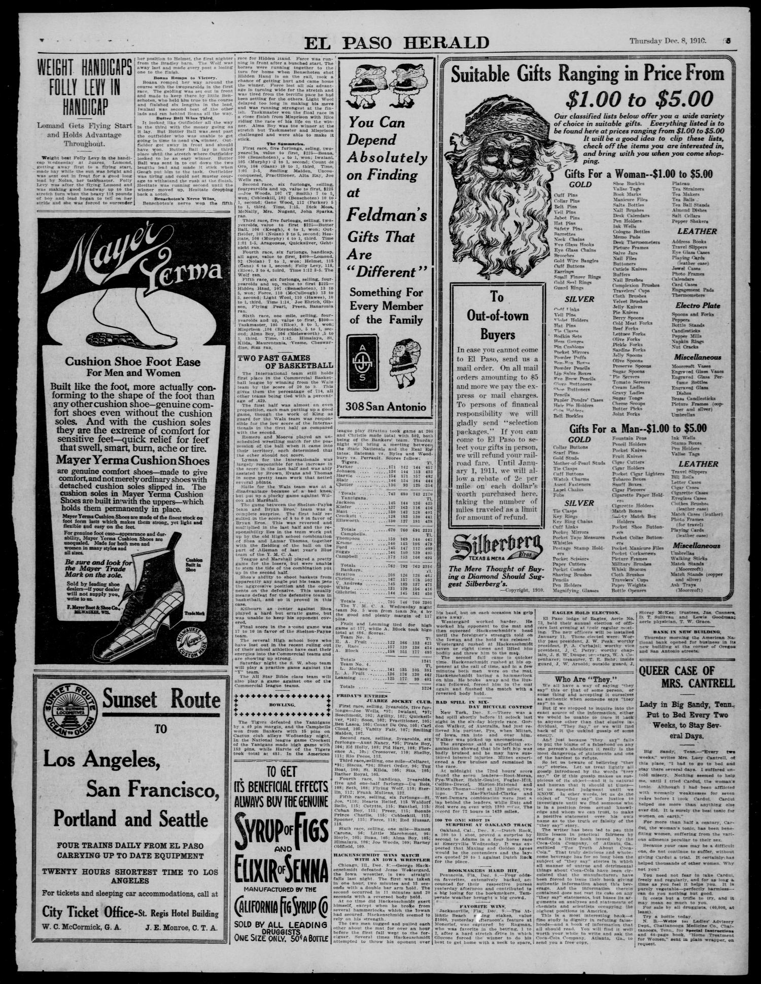 El Paso Herald (El Paso, Tex.), Ed. 1, Thursday, December 8, 1910
                                                
                                                    [Sequence #]: 5 of 10
                                                