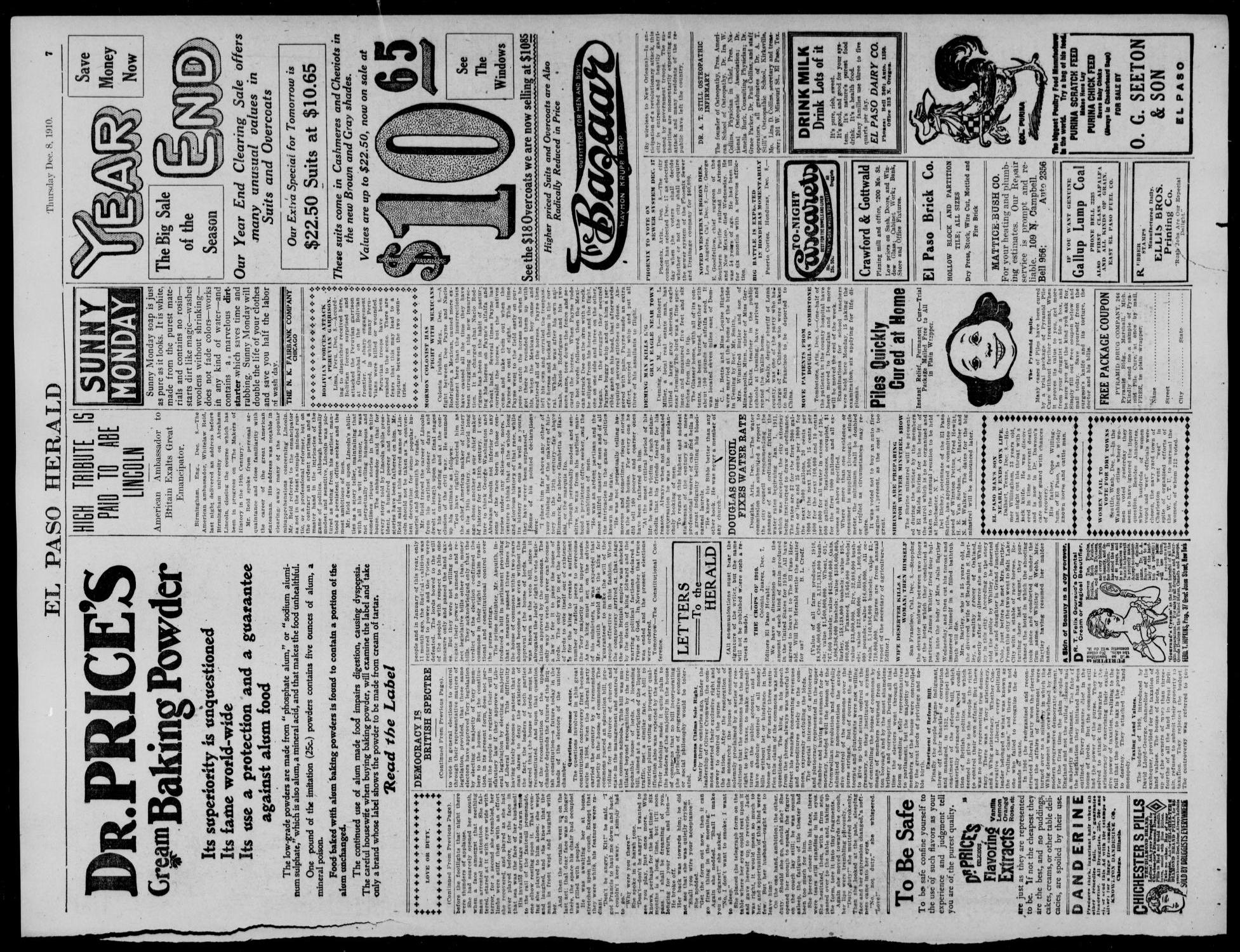El Paso Herald (El Paso, Tex.), Ed. 1, Thursday, December 8, 1910
                                                
                                                    [Sequence #]: 7 of 10
                                                