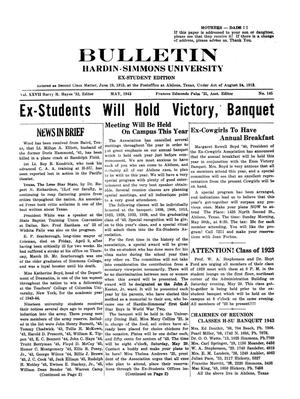 Primary view of object titled 'Bulletin: Hardin-Simmons University, Ex-Student Edition, May 1943'.