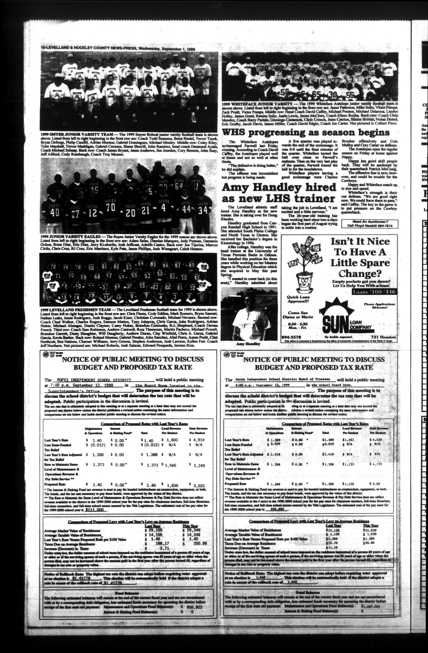 Levelland and Hockley County News-Press (Levelland, Tex.), Vol. 21, No. 44, Ed. 1 Wednesday, September 1, 1999
                                                
                                                    [Sequence #]: 10 of 31
                                                