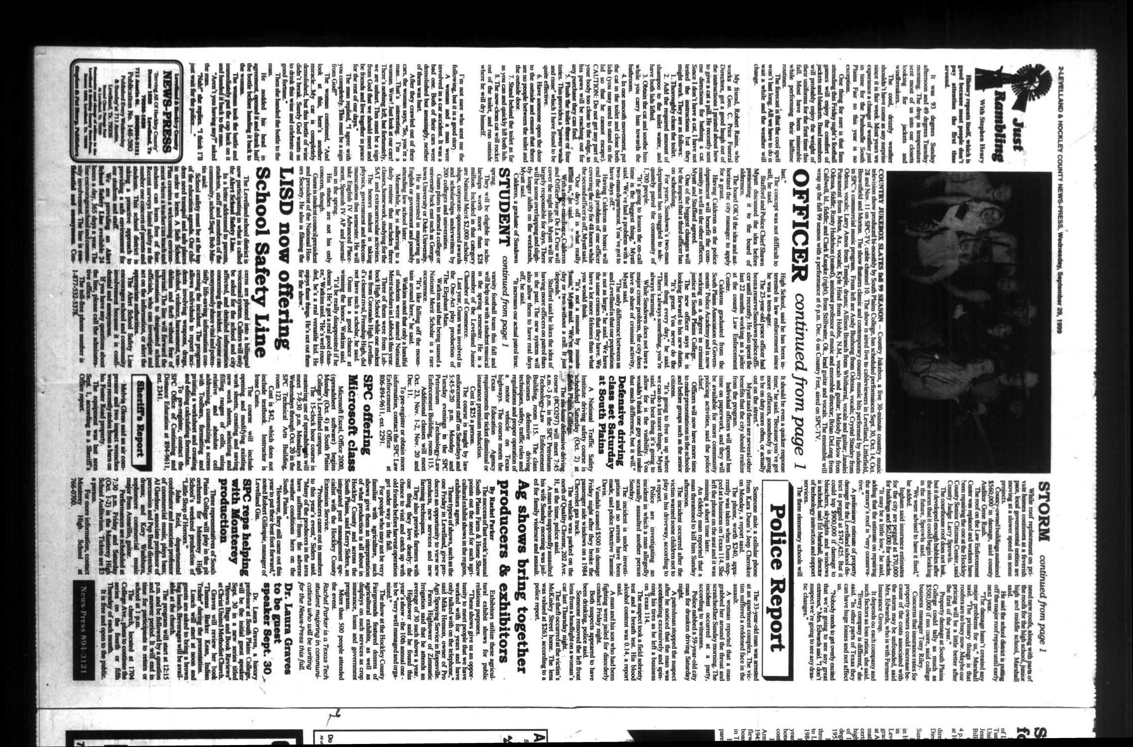 Levelland and Hockley County News-Press (Levelland, Tex.), Vol. 21, No. 52, Ed. 1 Wednesday, September 29, 1999
                                                
                                                    [Sequence #]: 2 of 26
                                                