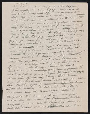 Primary view of object titled '[Charlyne Creger Handwritten Autobiography]'.