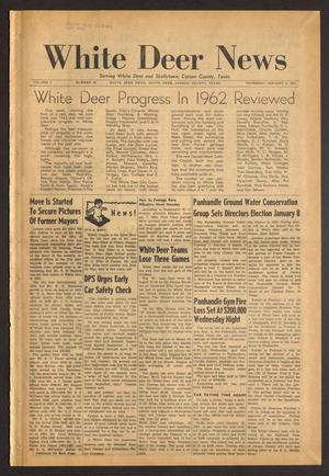 Primary view of object titled 'White Deer News (White Deer, Tex.), Vol. 3, No. 42, Ed. 1 Thursday, January 3, 1963'.