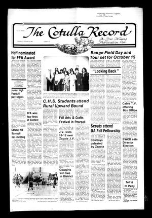 Primary view of object titled 'The Cotulla Record (Cotulla, Tex.), Vol. [80], No. 27, Ed. 1 Thursday, October 9, 1980'.